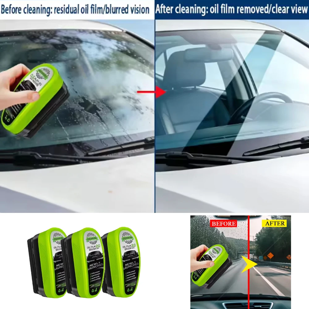 Car Cleaning Brush - Autoscheiben- und Innenscheiben-Ölfilmreiniger, Autoglas-Schwammreinigungsbürste